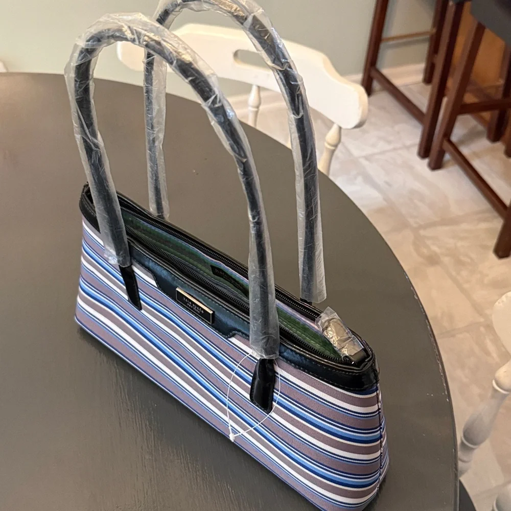 Kate Spade Blue, Navy & White Striped Shoulder Bag